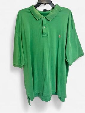 2X Big and Tall - Ralph Lauren Green Polo Shirt with Pink Embroidered Pony